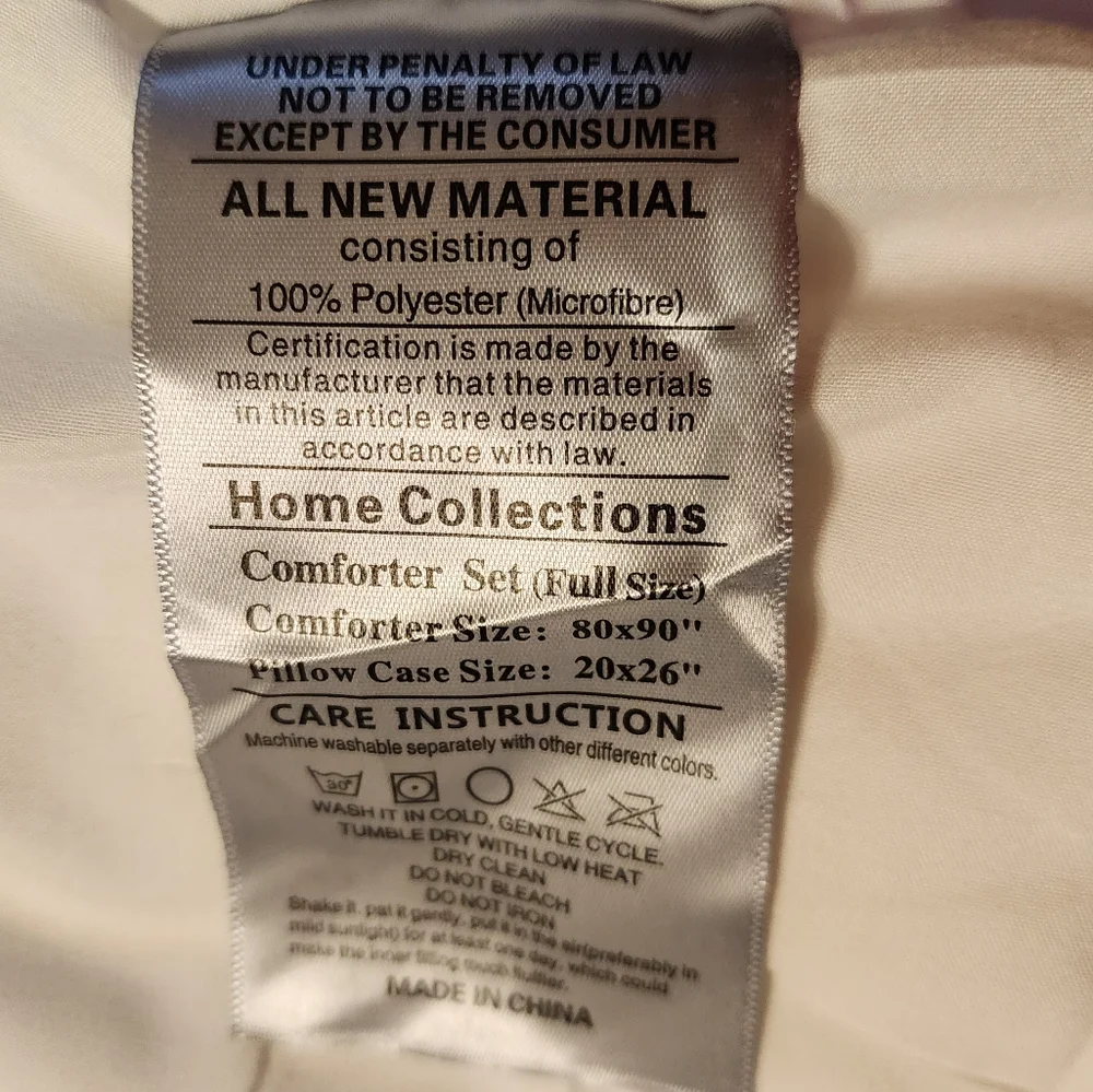 Microfiber Full Size White Comforter Set With 2 Pillowcases